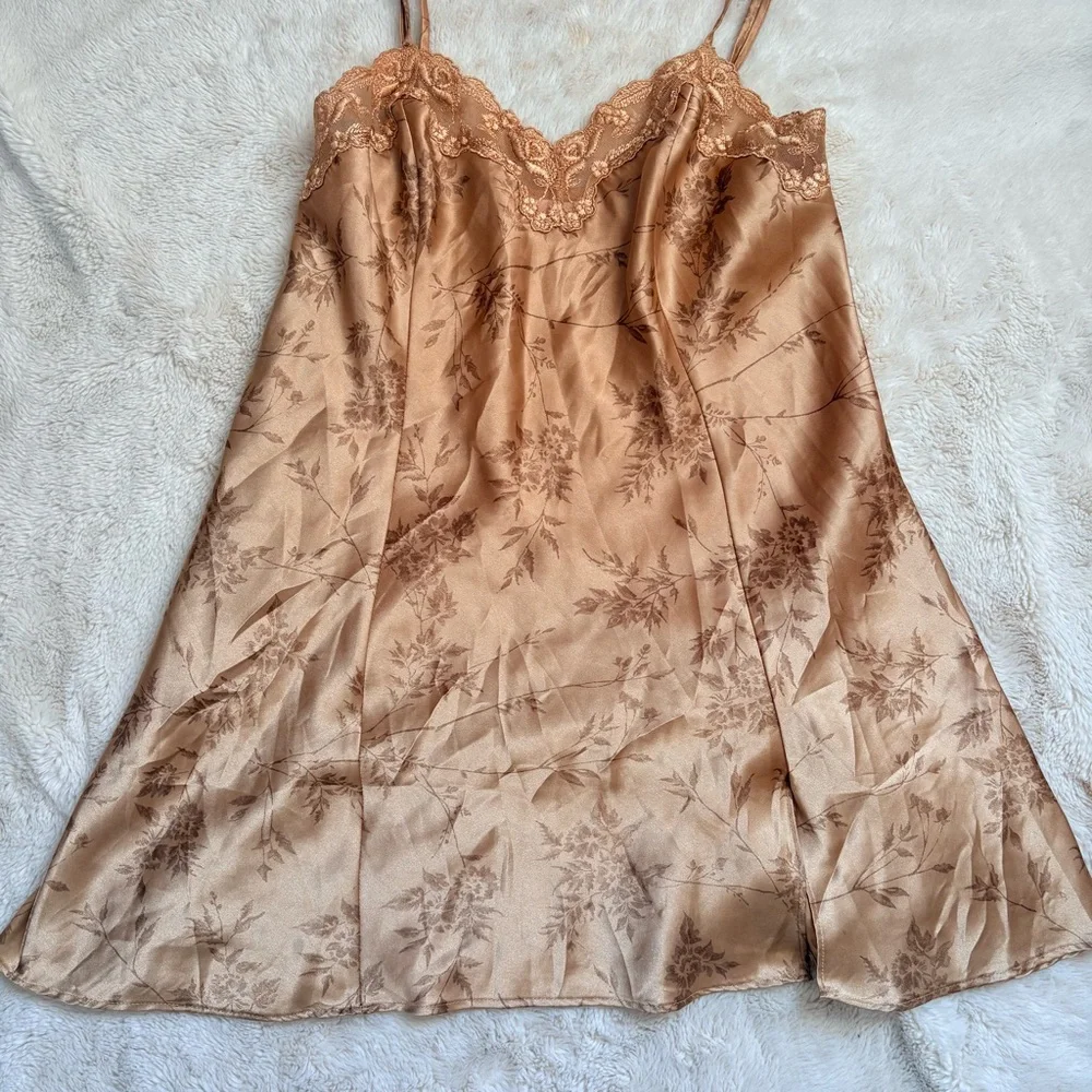 Victoria’s Secret Gold Satin Slip – Small | Boudoir Glam 90s Supermodel Lingerie - Picture 6 of 9